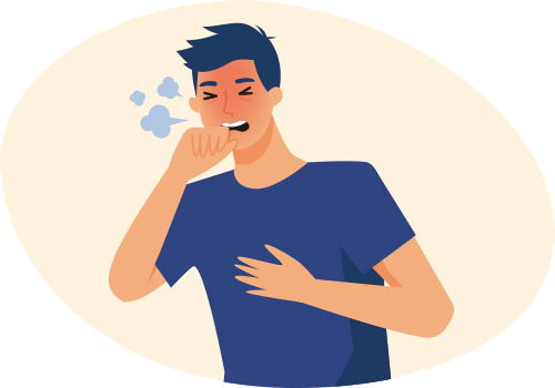 咳をする男性のイラスト