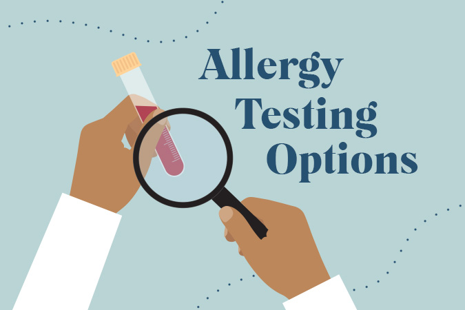 Allergy testing options - magnifying a blood allergy test vial