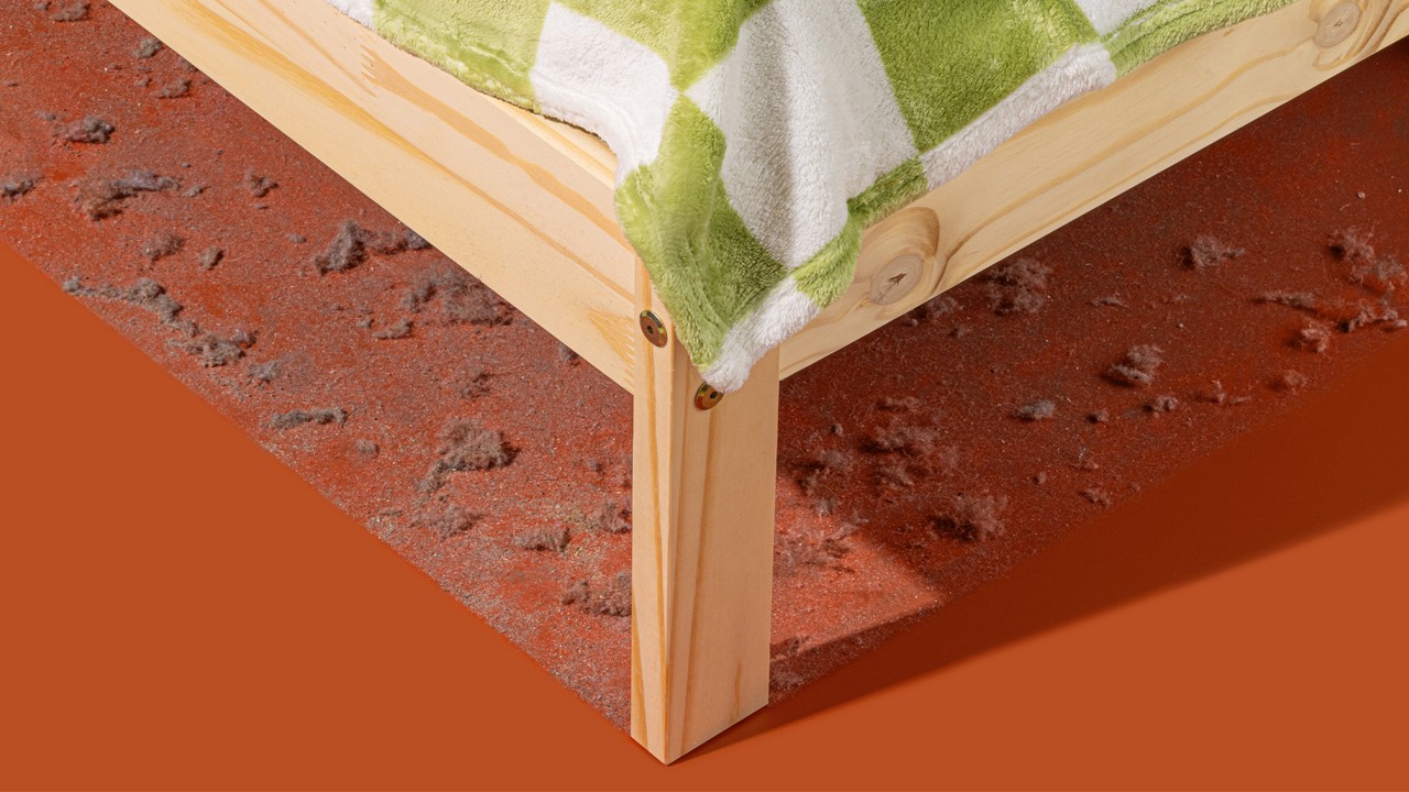 Dust collected underneath a bed. Dust mites are responsible for the common household allergy