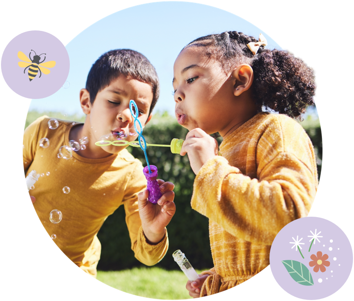 Enfants faisant des bulles | Allergies de printemps