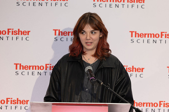 Emily Whitehead, now 20, the first child to receive CAR-T cell therapy in 2012, congratulated Thermo Fisher colleagues for their lifesaving work at the opening of the company’s Philadelphia Advanced Therapies Collaboration Center on Monday.