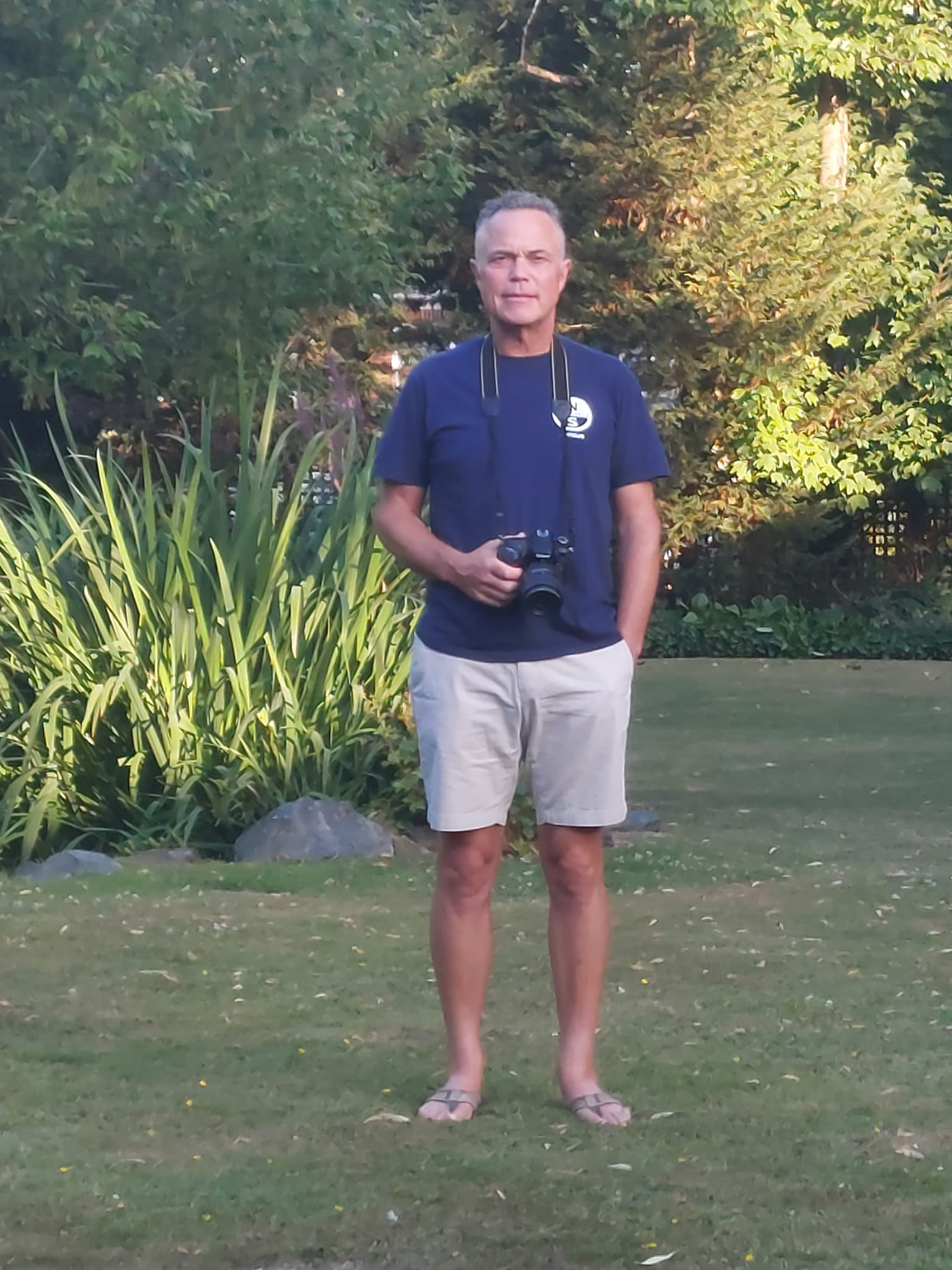 Scott Meech enjoying his photography hobby in his garden.